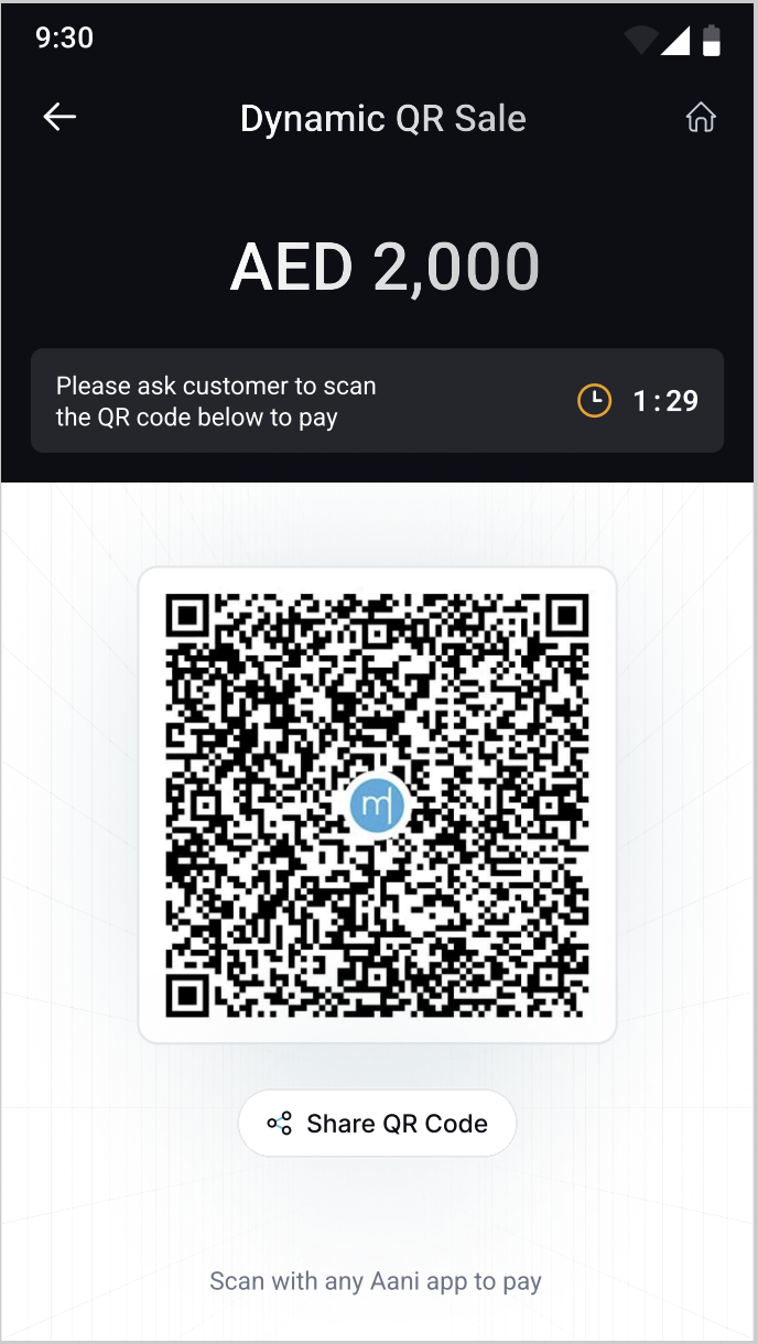 NBF dynamic QR payment